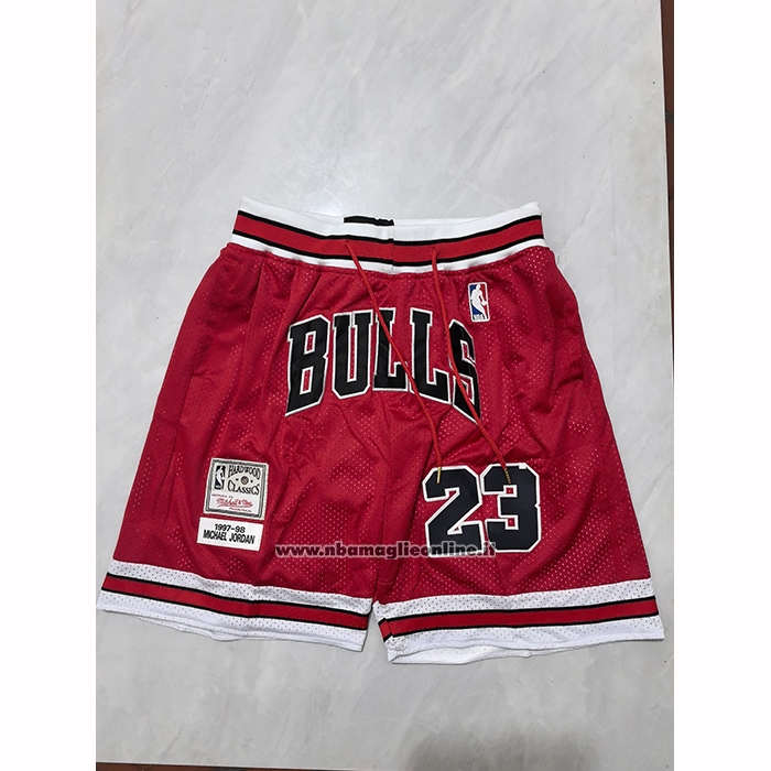 Pantaloncini Chicago Bulls Mitchell & Ness Just Don 1997-98 Rosso